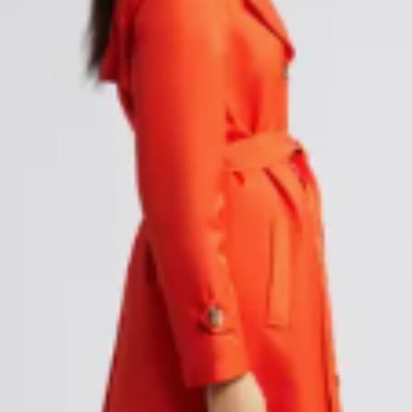 Sam Edelman. Size Lg. Mid-length. Poppy Orange. Gorgeous Trench! - Picture 9 of 16